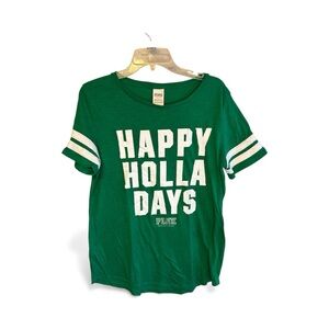 PINK Victoria's Secret Festive Green Tee